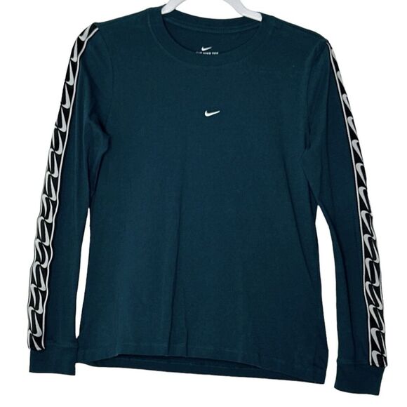 NIKE  Long Sleeve Tee Men's Small Embroidery Teal and White Sport Gym‎ - Picture 1 of 5